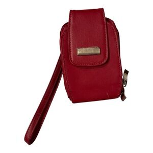 Buxton Red Leather Accessory wristlet